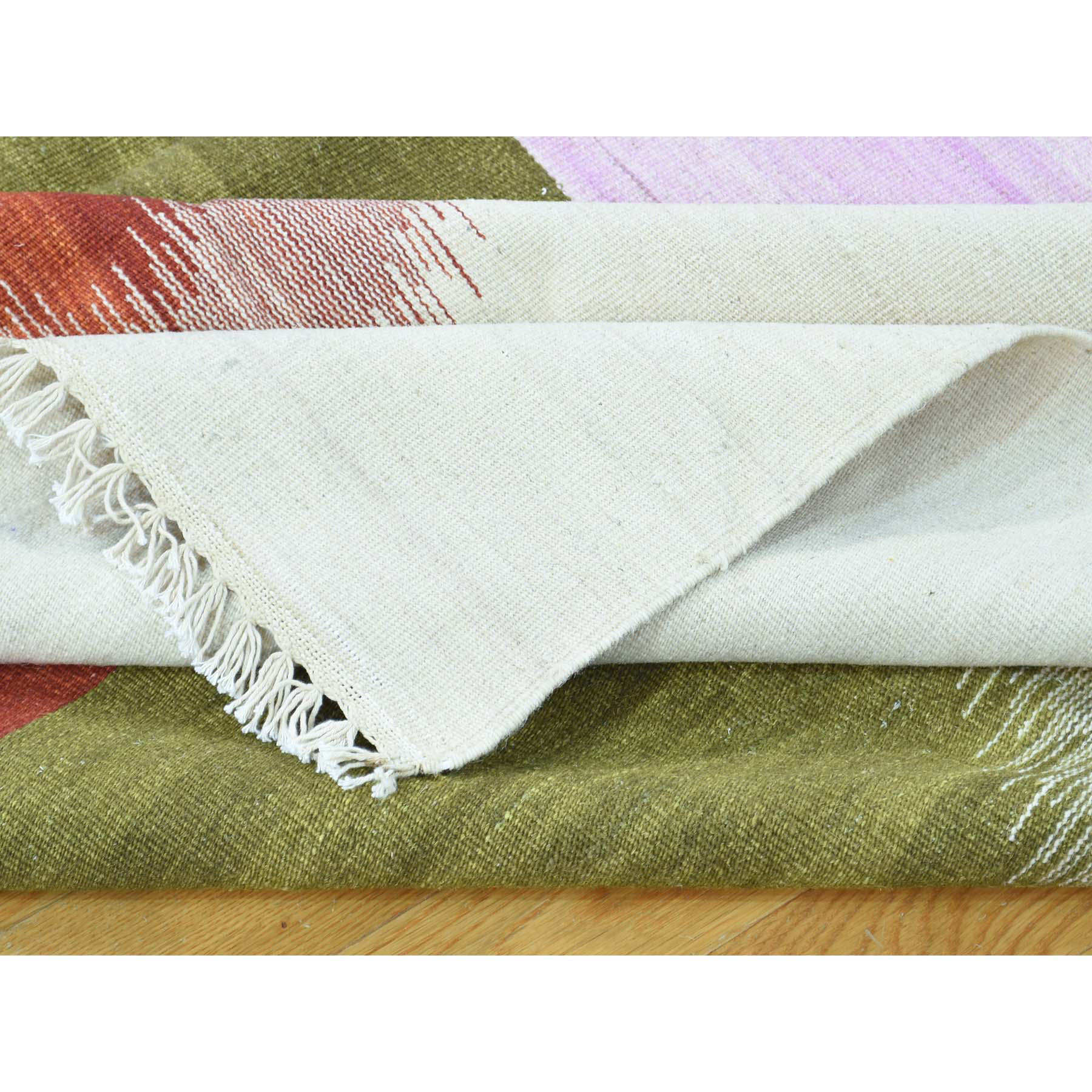 8'x10'1" HandWoven Dazzling Kilim Pure Wool Flat Weave Oriental Rug